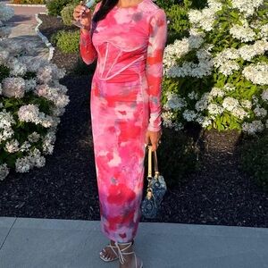 Bardot Lena Mesh Midi Dress